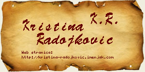 Kristina Radojković vizit kartica